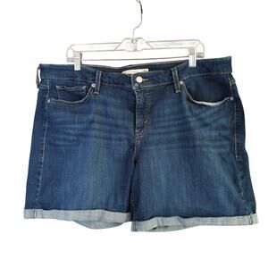 Levis Mid Length Shorts Womens Plus‎ 18W Blue Stretch